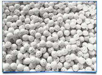 15 - 18 मिमी कण व्यास रासायनिक उत्प्रेरक सात छेद गेंद छोटे आकार के साथ
